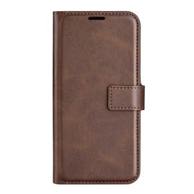 Casecentive Leren Wallet case met sluiting iPhone 15 Pro bruin