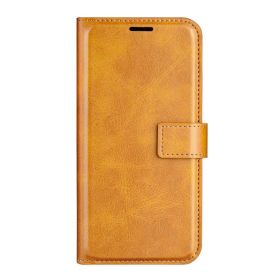 Casecentive Leren Wallet case met sluiting iPhone 15 Plus tan