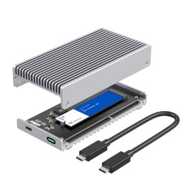 Casecentive M.2 NVMe SSD Enclosure 40Gbps Zilver 