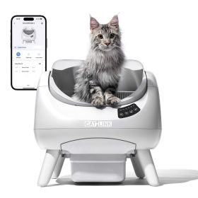 CATLINK Open X - Open Top Zelfreinigende Automatische Kattenbak Wit