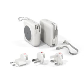 Epico Travel UltraPack 3-in-1 Draagbare Draadloze Magnetische Powerbank 10.000mAh en Wandlader Wit