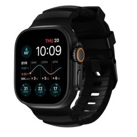 Nomad Rocky Point Band Apple Watch Ultra 46mm / 49mm Carbon Zwart Connector Zwart