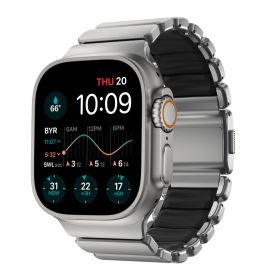 Nomad Stratos Titanium Strap Apple Watch 44mm / 45mm / 46mm / 49mm Natural/Zwart