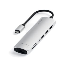 Satechi Type-C Multi-Port Hub 4K Ethernet Slim zilver