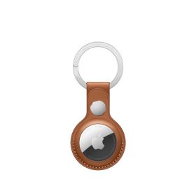 Apple leren AirTag sleutelhanger zadelbruin