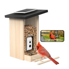 Birdfy Feeder Ebony Lite Slimme Voederbak op Zonne-energie met Camera en AI-Vogelherkenning