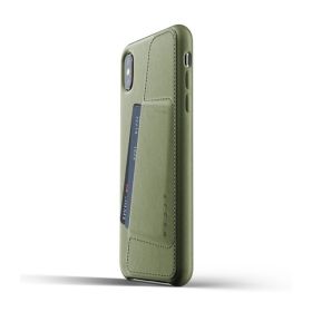 Mujjo Leather Wallet Case iPhone XS Max groen