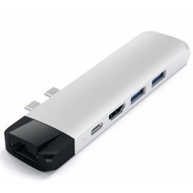 Satechi Type-C Pro Hub 4K HDMI with Ethernet zilver