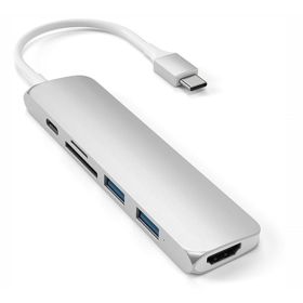 Satechi Type-C USB Passthrough HDMI Hub V2 zilver