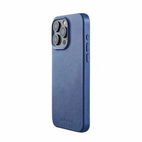Mujjo Leather Case met MagSafe iPhone 15 Pro Max Blauw