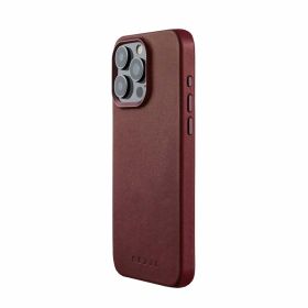 Mujjo Leather Case met MagSafe iPhone 15 Pro Bordeaux