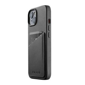 Mujjo Leather Wallet Case iPhone 13 / 14 zwart