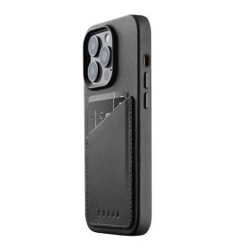 Mujjo Leather Wallet Case iPhone 14 Pro zwart