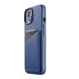 Mujjo Leather Wallet Case iPhone 13 / 14 blauw