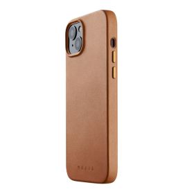 Mujjo Leather Case met MagSafe iPhone 14 / 15 bruin