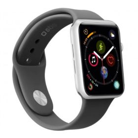 SBS Silicone Strap Apple Watch medium/large 38 / 40mm Zwart