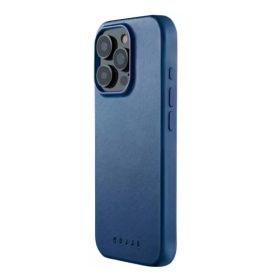 Mujjo Leather Case iPhone 16 Pro blauw