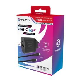 Oniverse AC Adapterkabel 65W USB C Switch 2 Zwart (1,5 meter)