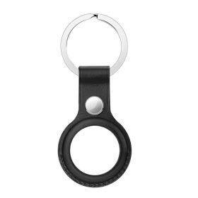 Casecentive leren sleutelhanger AirTag case zwart