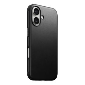 Nomad Modern Leren Case iPhone 16 Zwart