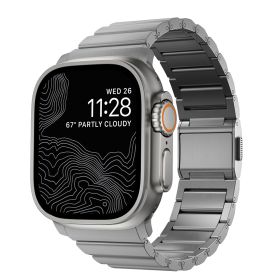 Nomad titanium strap Apple Watch 42mm / 44mm / 45mm / 49mm zilver