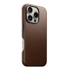 Nomad Traditional Leather Case iPhone 16 Pro Bruin
