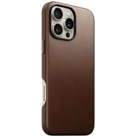 Nomad Traditional Leather Case iPhone 16 Pro Max Bruin