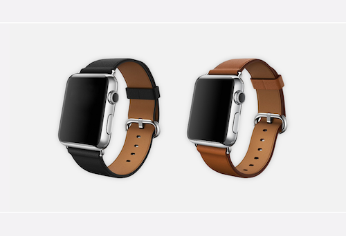 Apple Classic Buckle tweede generatie in Black en Saddle Brown